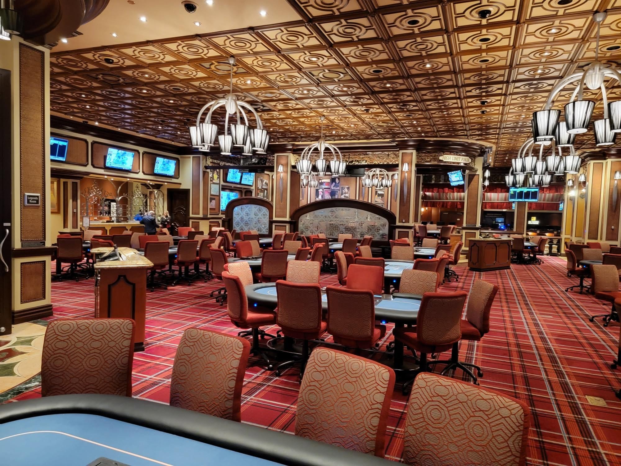 Bellagio Las Vegas Bobby's Room — SitNCharge USB charging first casino poker table install, 2013