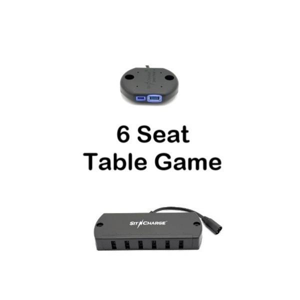 The Shelf™ Wireless Smart Puck 3.0 — Blackjack Table Charging Kit 6 Seat — SitNCharge commercial USB charging